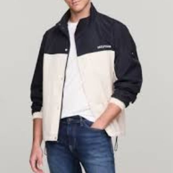 Tommy Hilfiger Men's Windbreaker M Colorblock Zip Lined Pocket Packable Jacket - Picture 1 of 14
